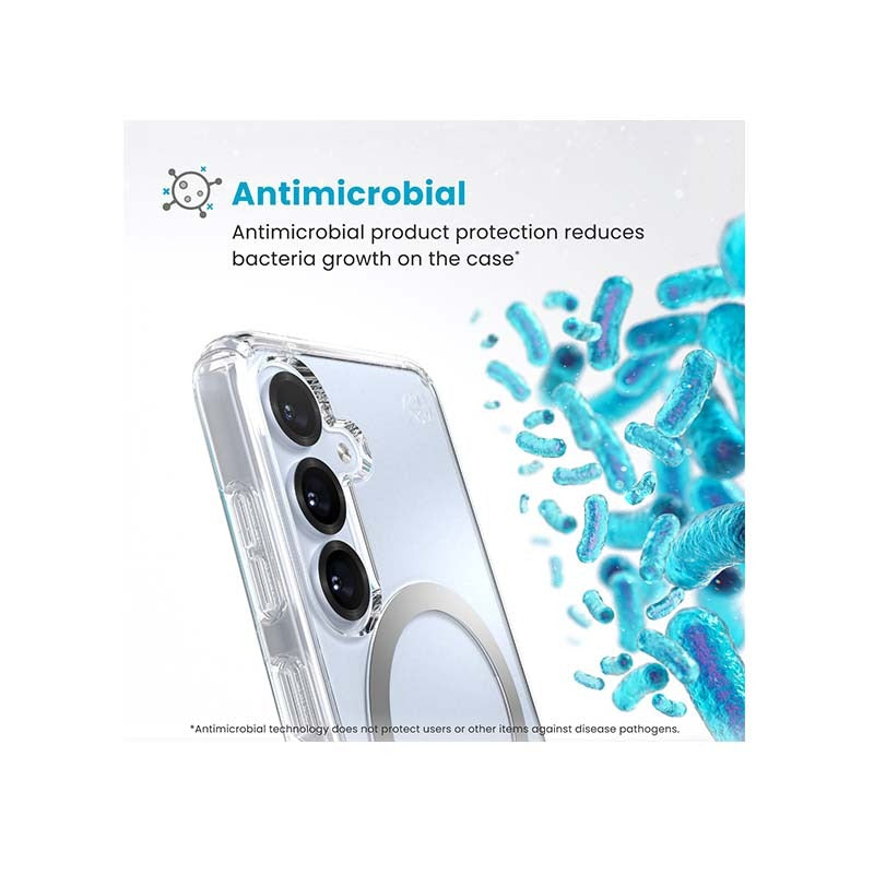 Speck Presidio Perfect Clear Magnet Case Samsung Galaxy S25 - Clear / Silver - Clear / Silver