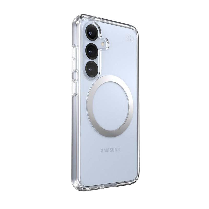 Speck Presidio Perfect Clear Magnet Case Samsung Galaxy S25 - Clear / Silver - Clear / Silver