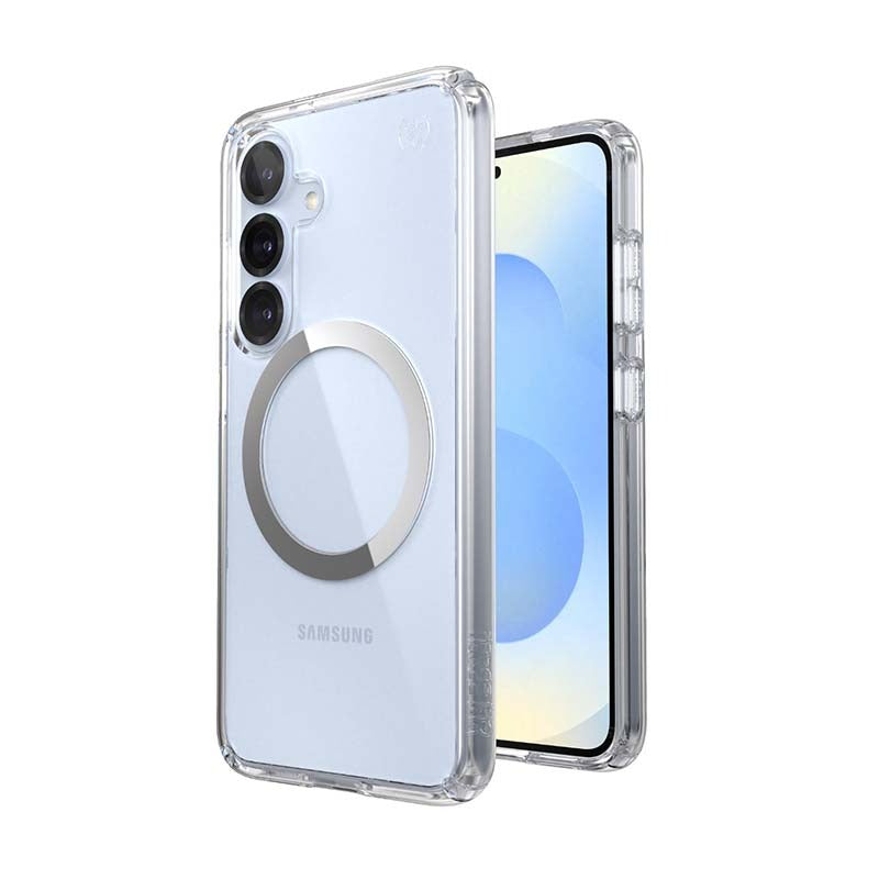 Speck Presidio Perfect Clear Magnet Case Samsung Galaxy S25 - Clear / Silver - Clear / Silver