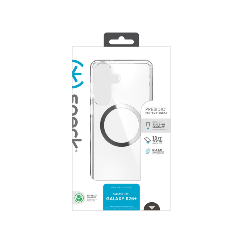 Speck Presidio Perfect Clear Magnet Case Samsung Galaxy S26 Plus - Clear / Silver - Clear
