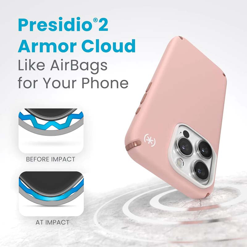 Speck Presidio2 Pro iPhone 15 Pro Case - Pink / White