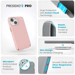 Speck Presidio2 Pro iPhone 15 Case - Pink / White