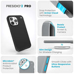 Speck Presidio2 Pro iPhone 15 Pro Max Case - Black / Grey