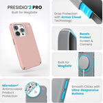 Speck Presidio2 Pro Magsafe iPhone 15 Pro Case - Pink / Rose - Pink