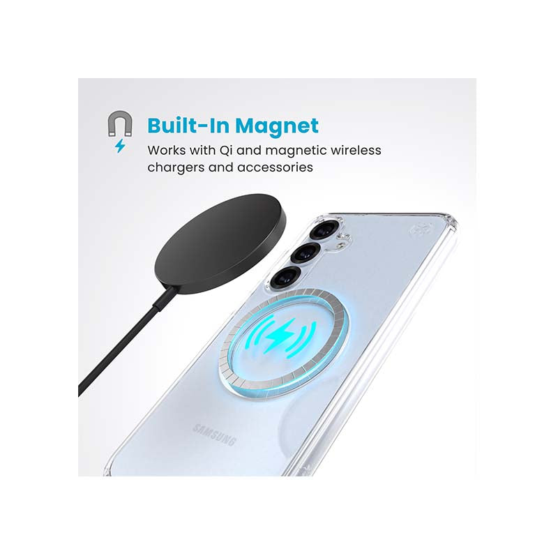 Speck Samsung Galaxy S25 Plus Presidio Perfect Magnetic Case - Clear / Silver - Clear / Silver
