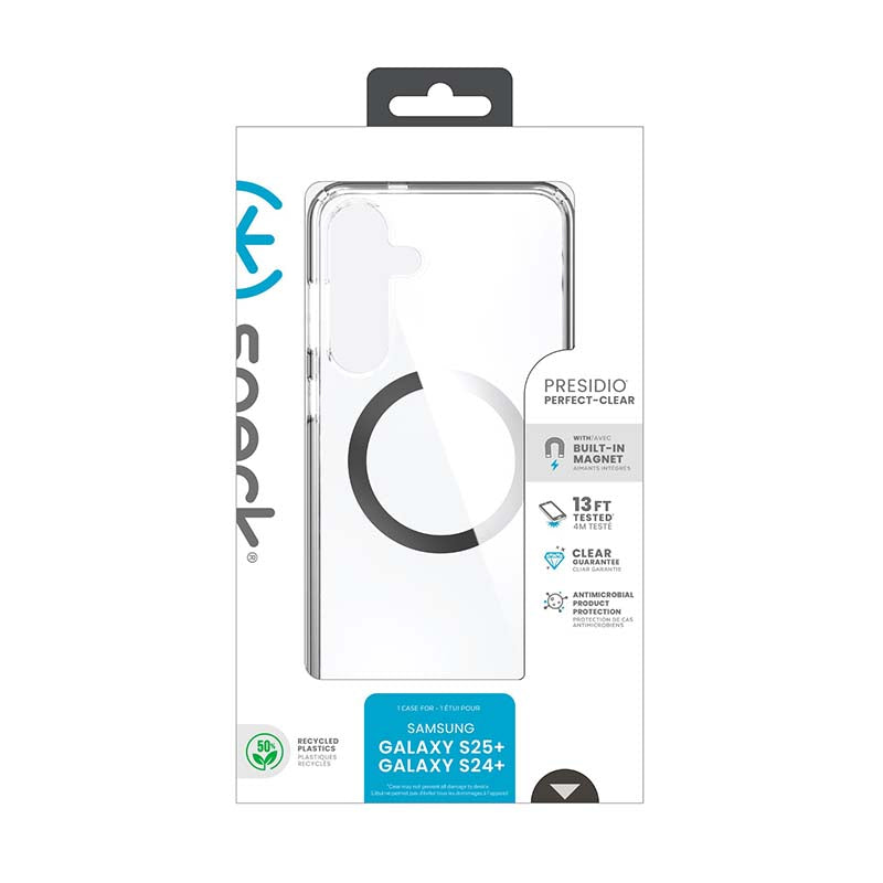 Speck Samsung Galaxy S25 Plus Presidio Perfect Magnetic Case - Clear / Silver - Clear / Silver