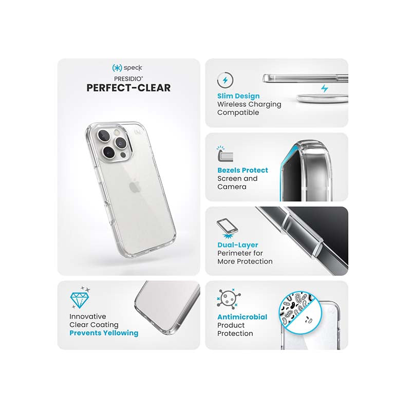 Speck Apple iPhone 16 Pro Presidio Perfect-Clear Case - Clear
