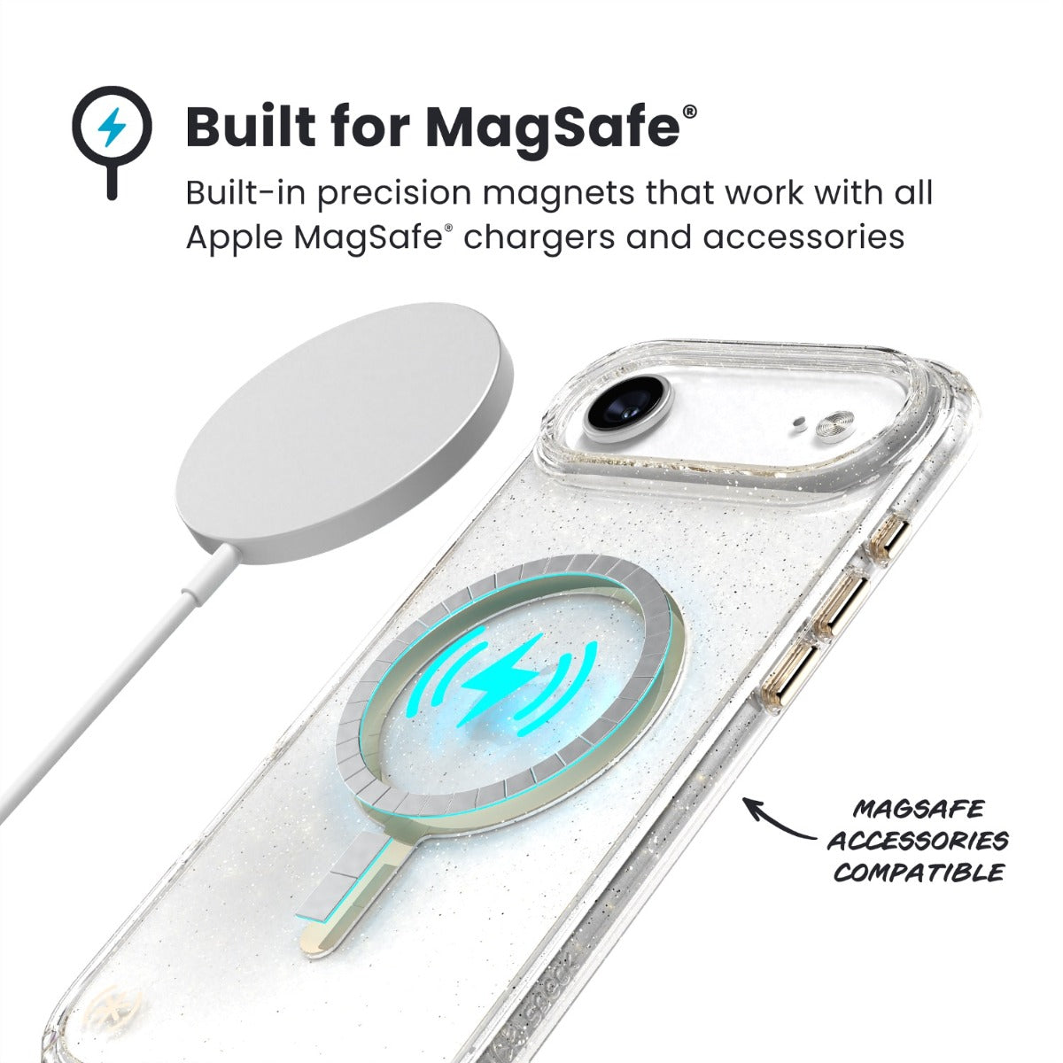 Speck Presidio Lux MagSafe Case Apple iPhone Air Gold Glitter