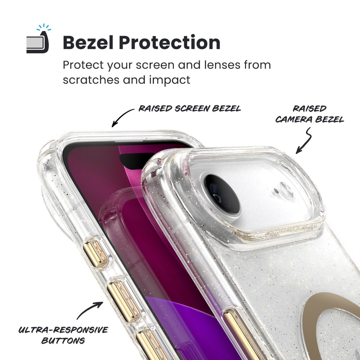 Speck Presidio Lux MagSafe Case Apple iPhone Air Gold Glitter