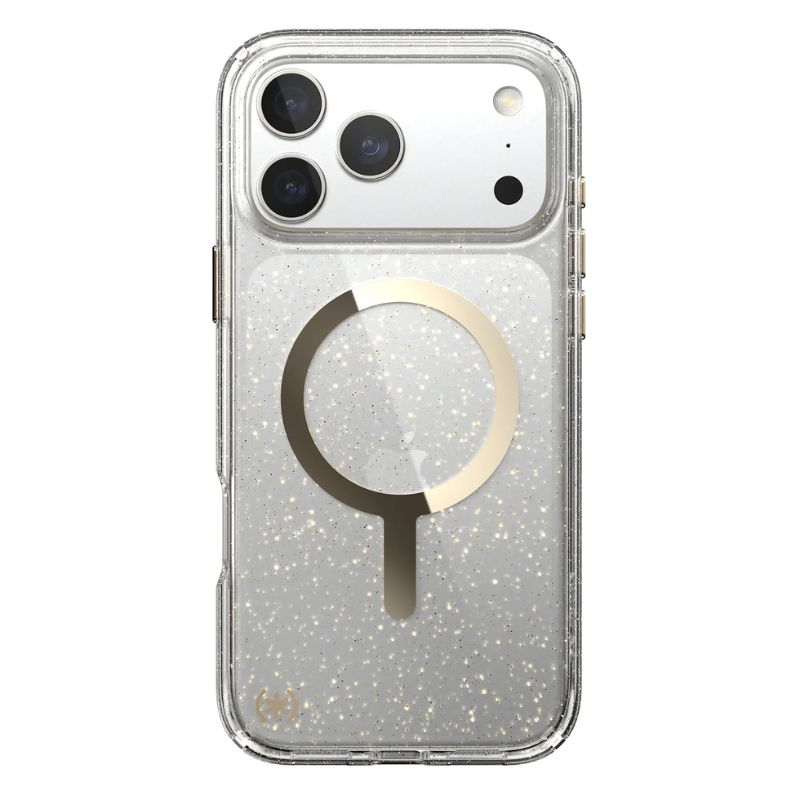 Speck Presidio Lux Glitter MagSafe Apple iPhone 17 Pro Max Case - Gold Glitter