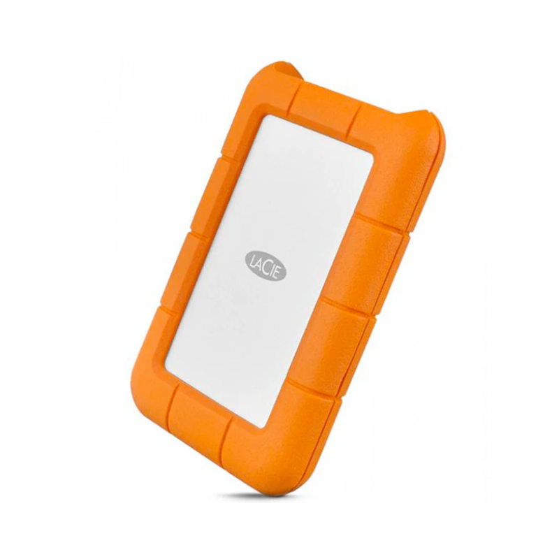 LaCie Rugged USB-C 4TB External Hard Drive - Orange/Silver