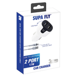 Supa Fly 17W USB A Dual Lightning Car Charger - White - White