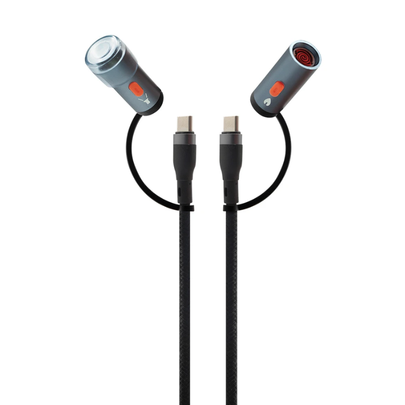 Supa Fly 1M Survivor Type C to C Flashlight + Lighter Charge And Sync Cable - Black - Black