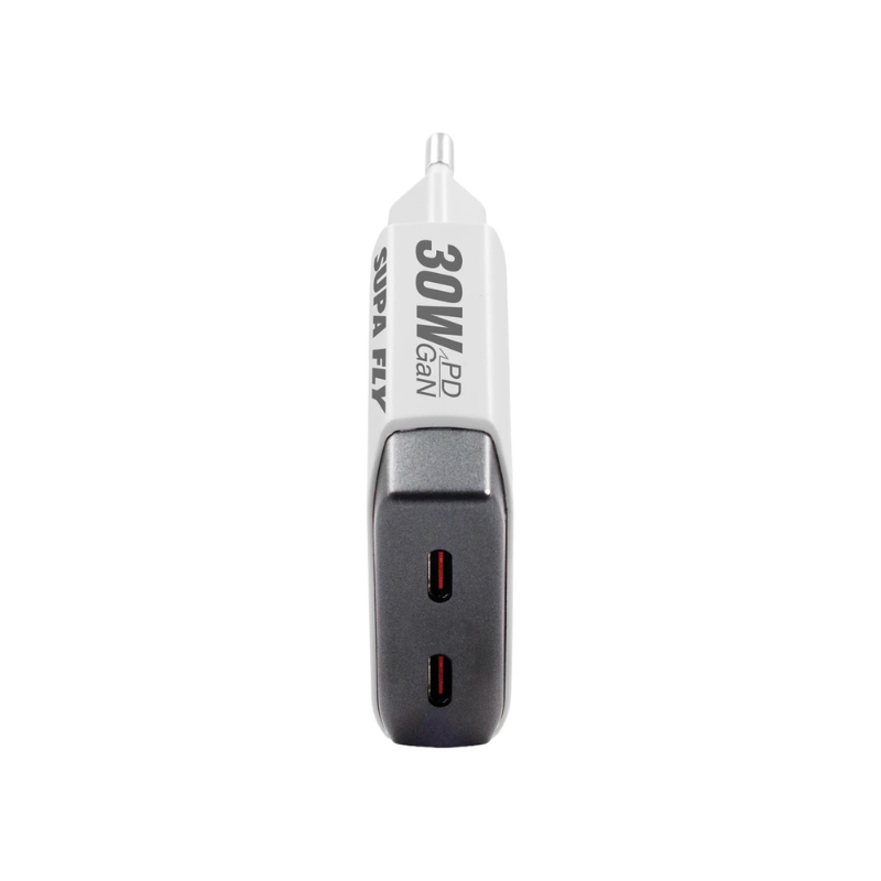 Supa Fly 30W Dual C Wall Charger - White - White