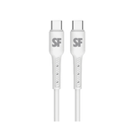 Supa Fly 45W Slim Dual C Wall Charger with C-C Cable - White & Grey - White