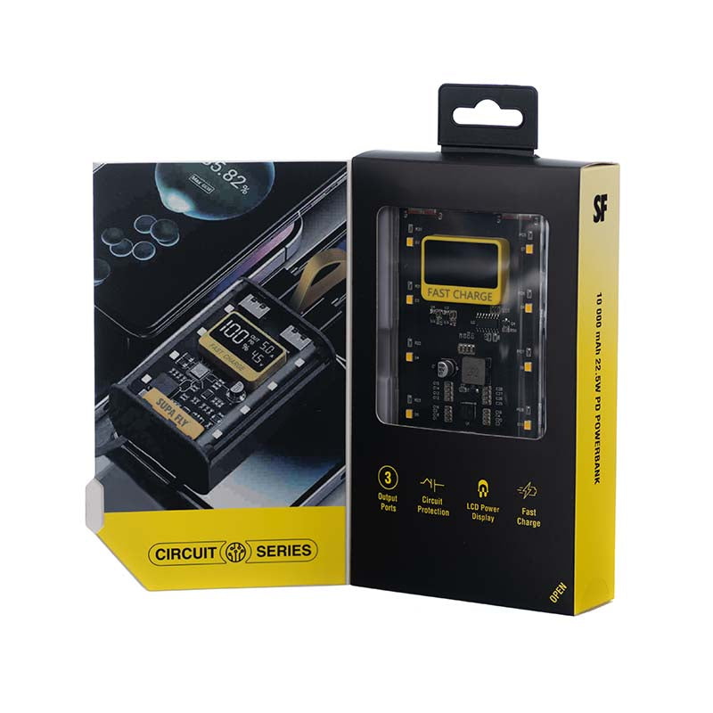 Supa Fly Circuit Series Power Bank 10000mah LCD 22.5W PD - Transparent - Clear