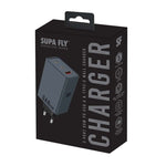 Supa Fly Signature Series Dual Type C & USB Wall Charger - Grey - Grey