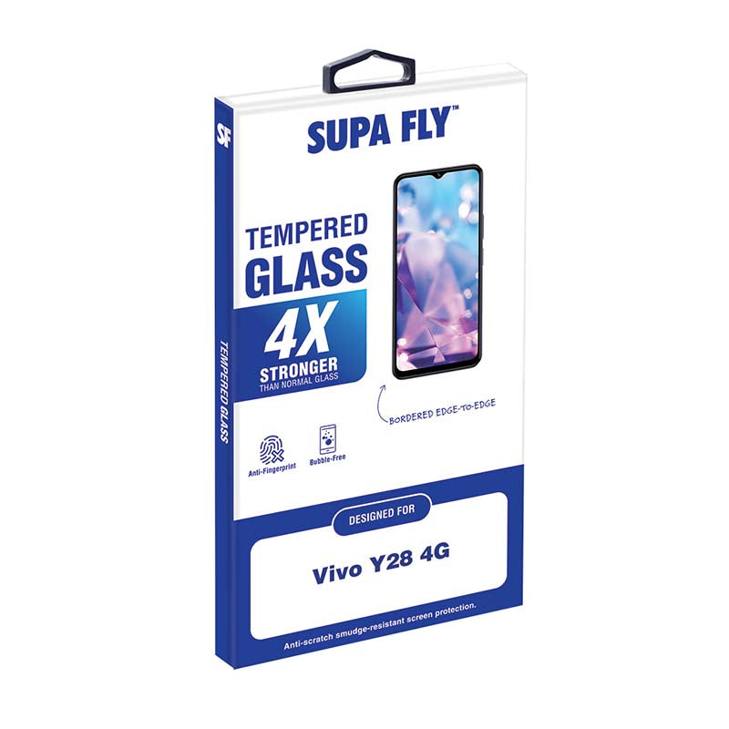 Supa Fly Vivo Y28 Tempered Glass Screen Protector with Applicator - Clear