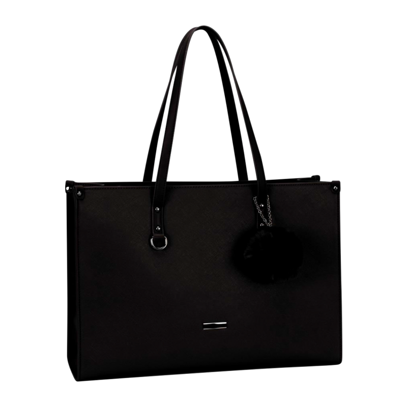 SupaNova Pompom Ladies Laptop Bag Black