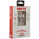 Superfly 1.5m 65W USB Type C Cable – White - White