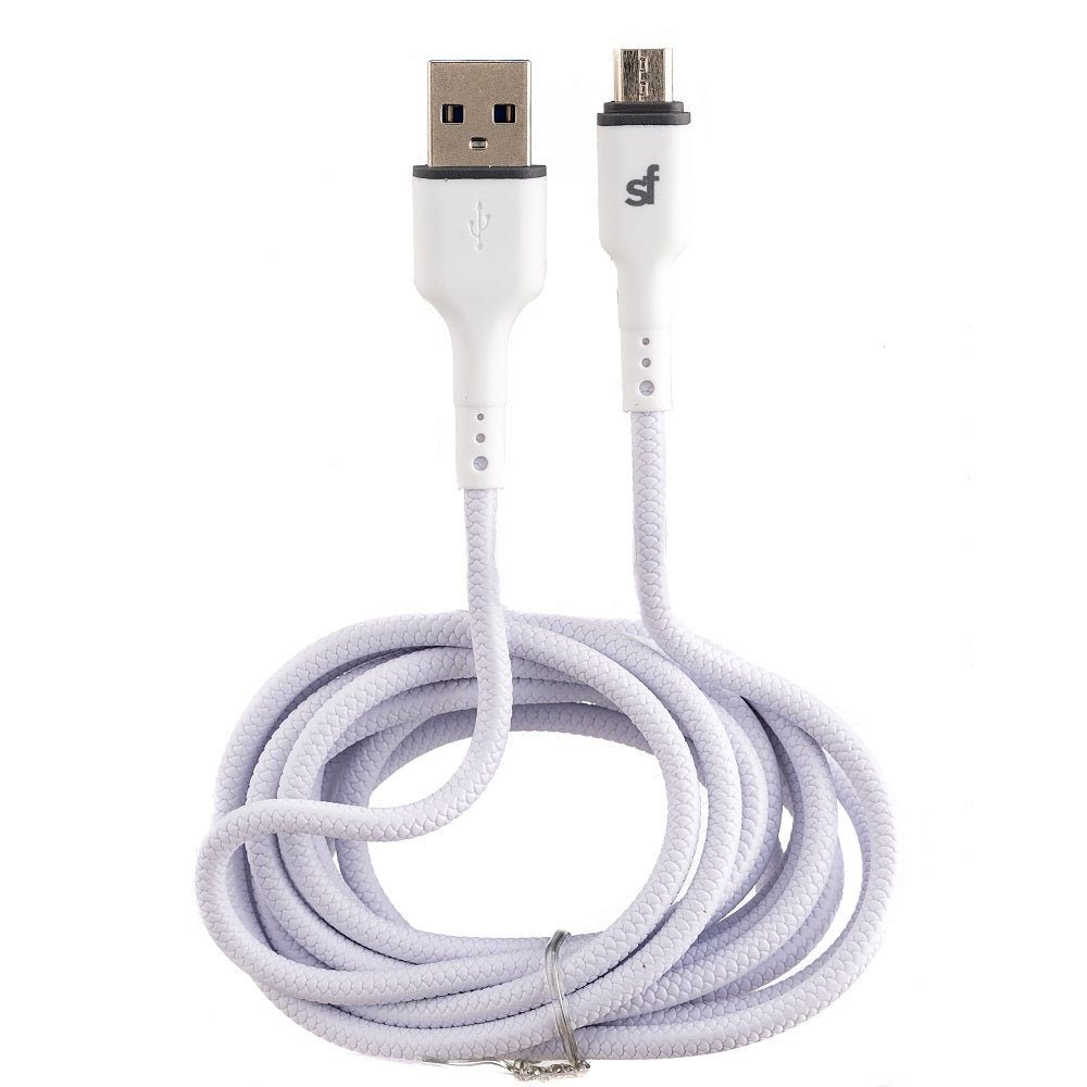 Superfly 2.4A Micro Usb 2M Cable - White - White