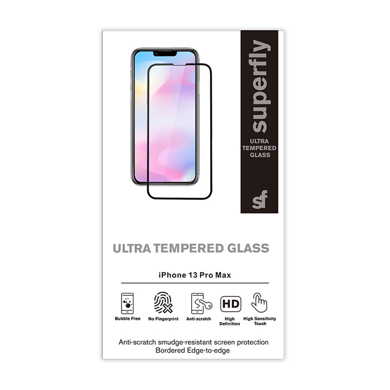 Superfly Apple iPhone 13 Pro Max Ultra Tempered Glass Screen Protector - Black