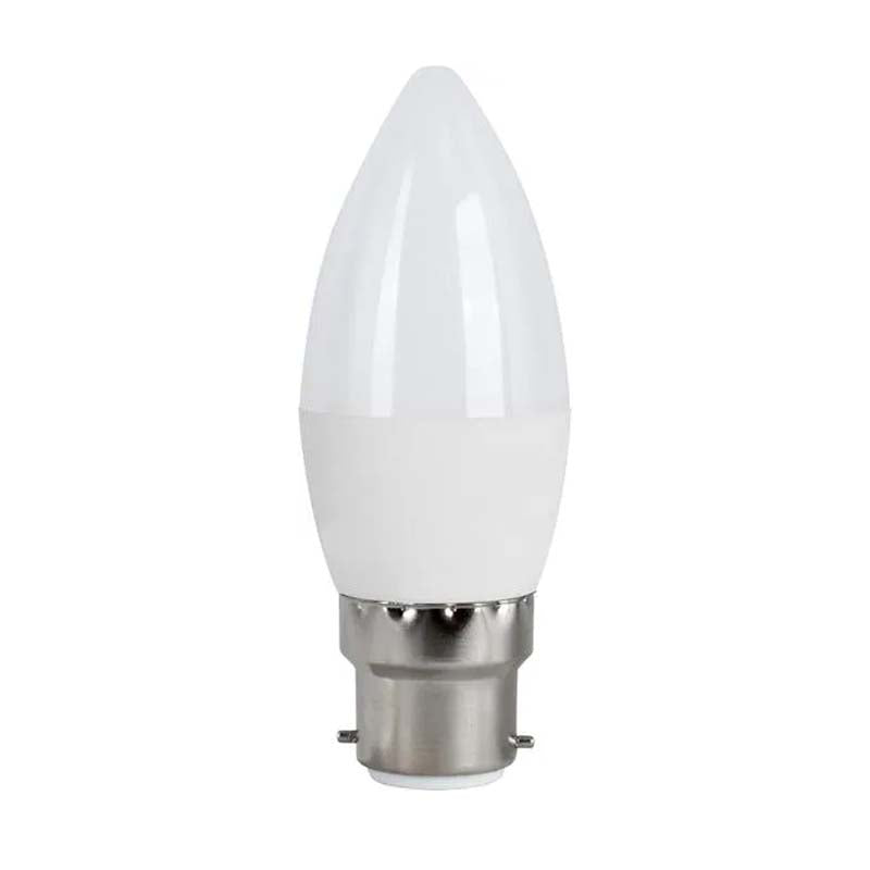 Switched 5W Candle LED Light Bulb B22 - Cool White