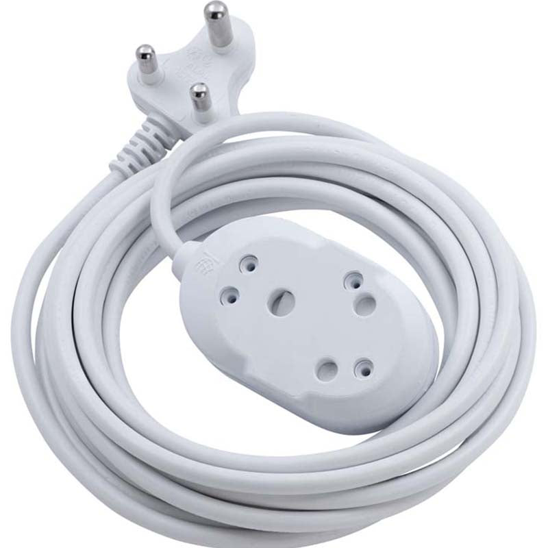 Switched 20m BTB Extension Cable/Cord/Lead Multiplug Light Duty - White