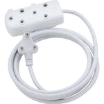 Switched 20m SBS Extension Cable/Cord/Lead Multiplug Light Duty - White
