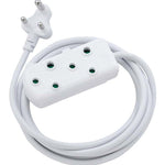 Switched 20m SBS Extension Cable/Cord/Lead Multiplug Light Duty - White
