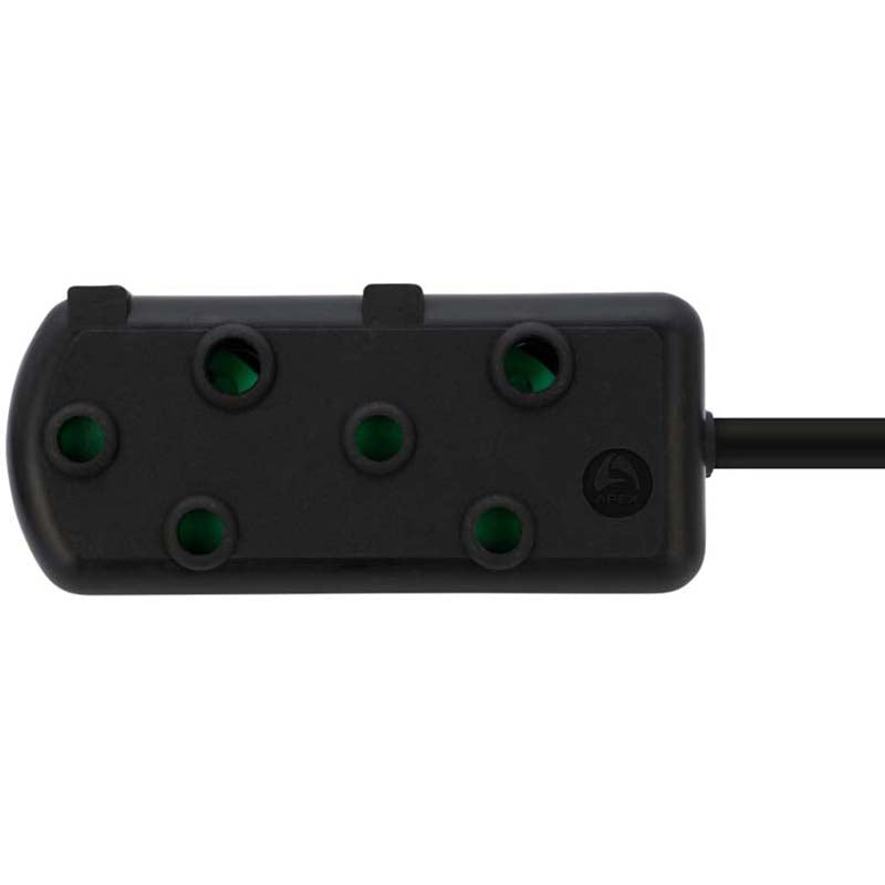 Switched 20m SBS Extension Cable/Cord/Lead Multiplug Heavy Duty - Black