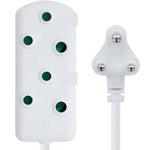 Switched 20m SBS Extension Cable/Cord/Lead Multiplug Heavy Duty - White