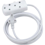 Switched 20m SBS Extension Cable/Cord/Lead Multiplug Heavy Duty - White