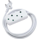Switched 20m SBS Extension Cable/Cord/Lead Multiplug Heavy Duty - White