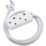 Switched 3m SBS Extension Cable/Cord/Lead Multiplug Heavy Duty - White
