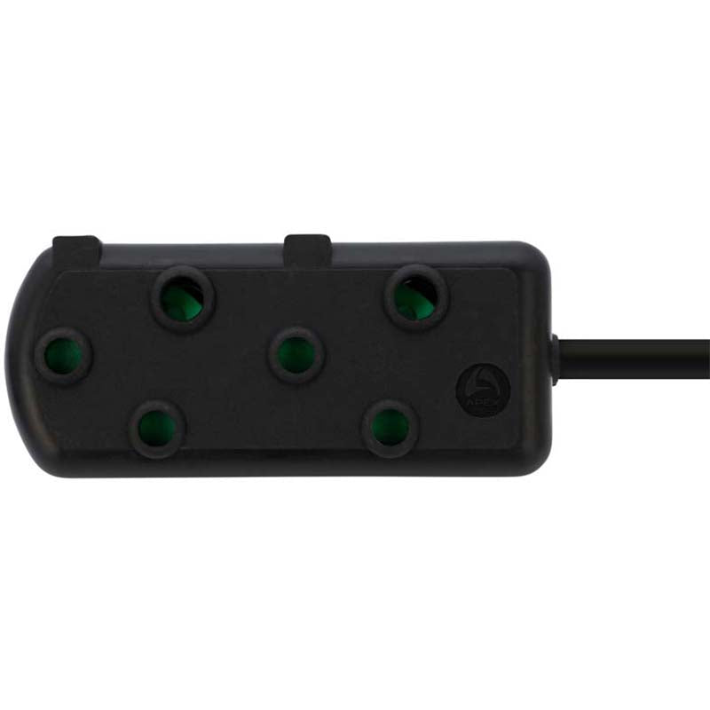 Switched 10m SBS Extension Cable/Cord/Lead Multiplug Heavy Duty - Black