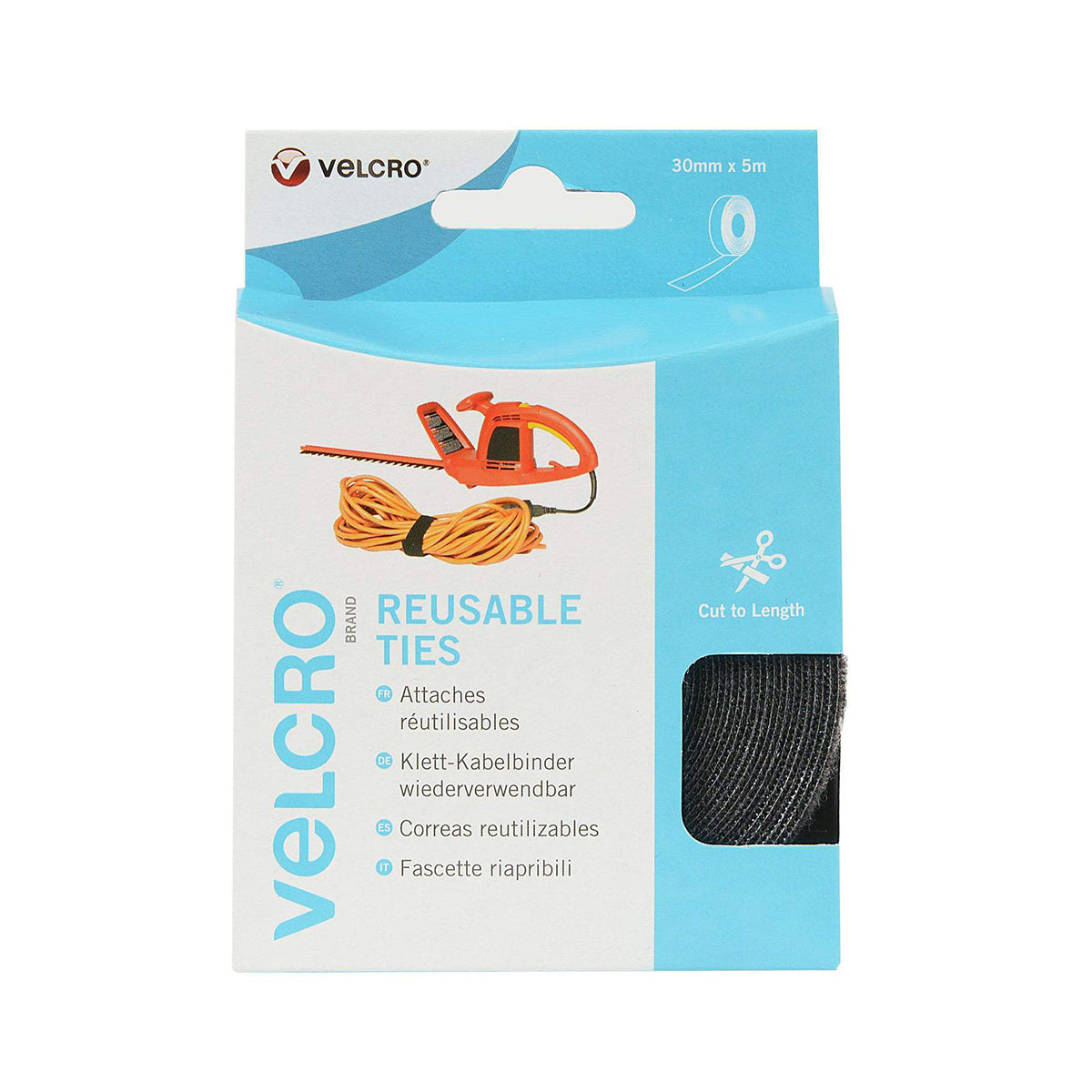 Velcro  Brand Reusable Ties 30Mm X 5M Black
