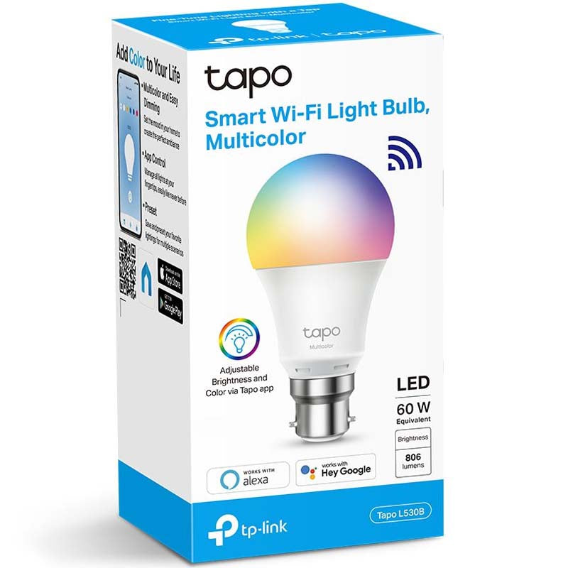 TP-Link Tapo L530B 9W Smart Wi-Fi Light Bulb Multicolor A60 B15