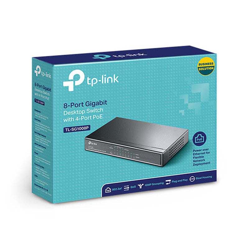 TP-Link 8 Port Gigabit Desktop PoE Switch - Grey