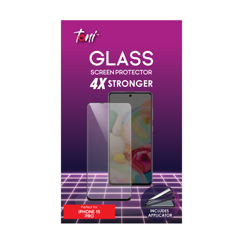 Toni Glass Apple iPhone 15 Pro Screen Protector with Applicator
