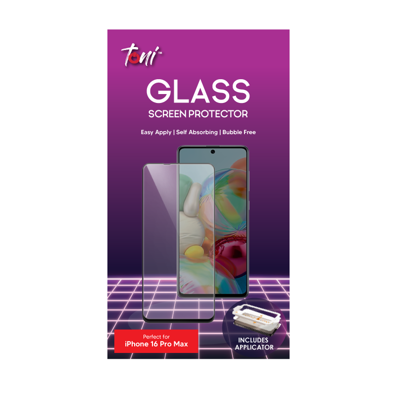 Toni Glass Apple iPhone 16 Pro Max Screen Protector with Applicator