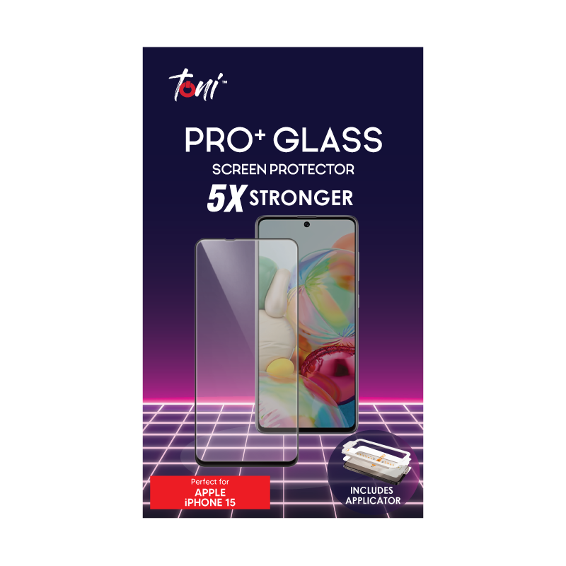 Toni Pro+ Glass Apple iPhone 15 Screen Protector with Applicator