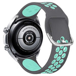 Toni Silicone Buckle Watch Strap 20mm - Grey/Turquoise