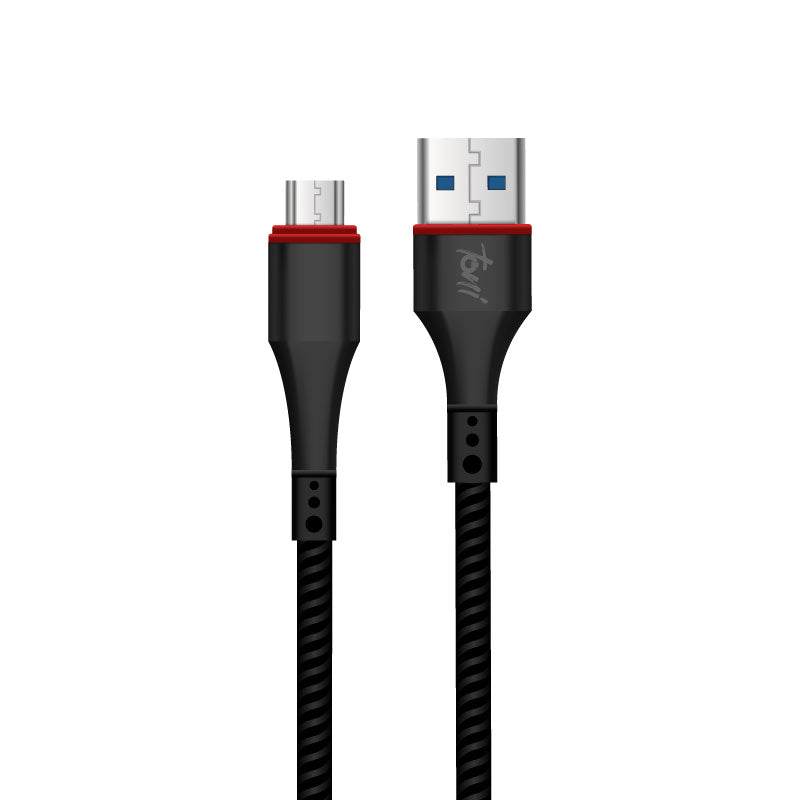 Toni Braided Micro USB 1.2m Charge & Sync Cable - Black - Black
