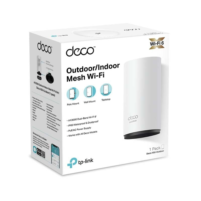 TP-Link Deco X50-Outdoor AX3000 Outdoor / Indoor Mesh Wi-Fi 6 Unit - White