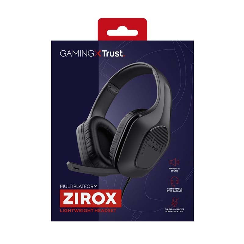 Trust GXT415 Zirox Wired Gaming Headset - Black