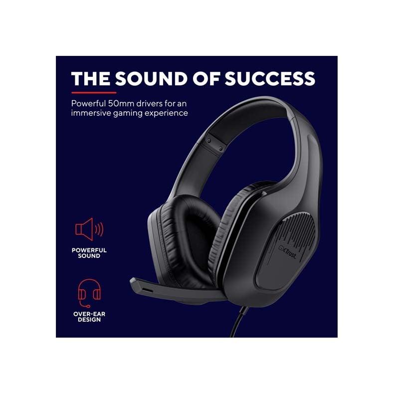 Trust GXT415 Zirox Wired Gaming Headset - Black