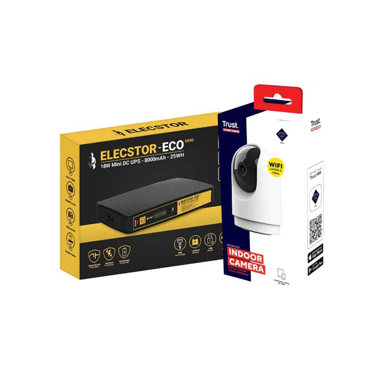 Trust x Elecstor IPCAM-2700 Indoor Camera + 18W Mini 800mAh DC UPS