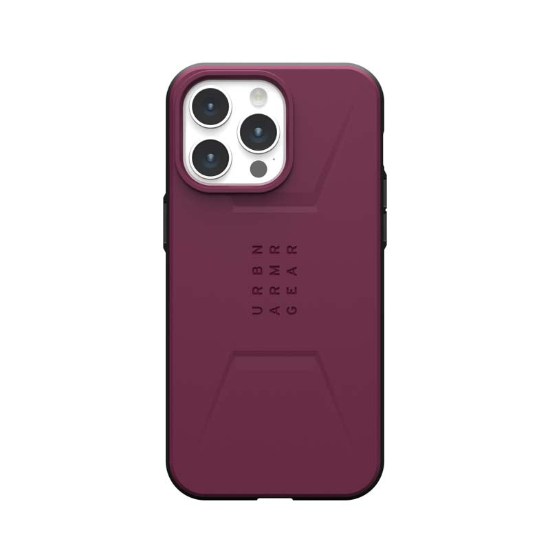 UAG Apple iPhone 15 Pro Max Civilian Magsafe FE Case - Bordeaux - Black / Red
