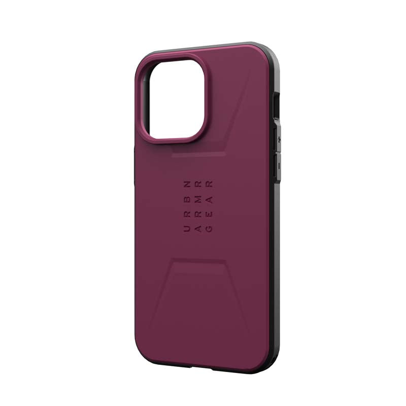 UAG Apple iPhone 15 Pro Max Civilian Magsafe FE Case - Bordeaux - Black / Red